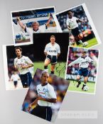 Signed Tottenham Hotspur colour photographs of legendary players, including Paul Gascoigne, Teddy