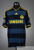 Frank Lampard signed black, grey and yellow Chelsea No.8 away jersey season 2009-10, short-sleeved