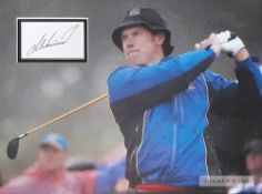 Four colour golfer photographs and autographs, comprising studies of five times Open champion Tom