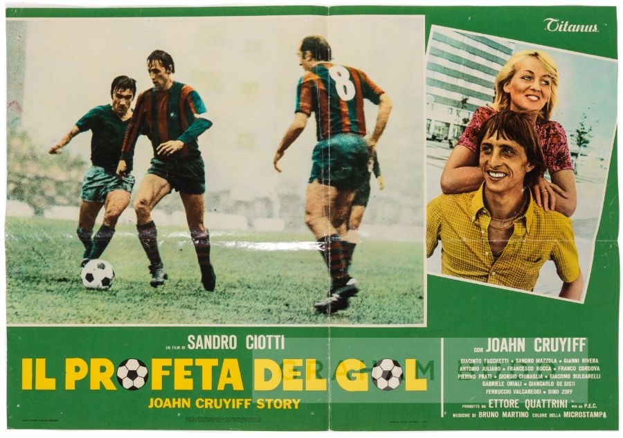 Poster for the 1976 Italian film ‘The Prophet of Goal’ - the life story of Johan Cruyff, 45 by