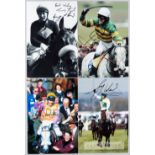 Collection of 35 signed photographs of legendary National Hunt moments and personalities, in b&w