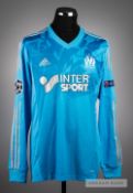 Kassim Abdallah blue Olympique Marseille No.2 jersey v Arsenal in the UEFA Champions League at