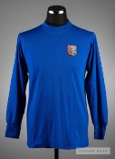 Blue Ipswich Town No.8 home jersey circa 1968, by Umbro, long-sleeved, embroidered cloth club