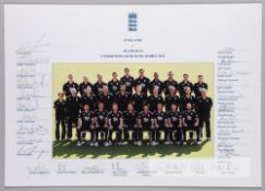 England Cricket team v Australia 2011 team signed photograph, 16 by 11in. signed in black ink by all