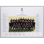 England Cricket team v Australia 2011 team signed photograph, 16 by 11in. signed in black ink by all