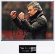 Chelsea's former manager Jose Mourinho signed colour photograph, depicted with his fists raised