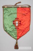 An important pennant presented by the Portugal F.A. to the Football Association on the occasion of