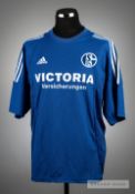 Ebbe Sand signed blue FC Schalke 04 No.11 jersey, season 2003-04, short-sleeved, with club crest and