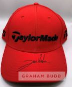 Jon Rahm (SPA) signed red TaylorMade cap and photo, cap by his own sponsor brand, colour photo 8