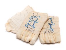 The hand wraps used by Lennox Lewis in his WBC Heavyweight Title defence bout v Andrew Golota in