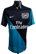 Samir Nasri navy Arsenal No.8 away jersey from the Eusebio Cup match against Benfica at the