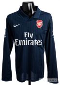 Tomas Rosicky navy Arsenal No.7 away jersey, season 2009-10, long-sleeved, BARCLAYS PREMIER LEAGUE