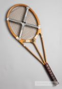 A much sought-after Hazell’s Streamline, 3 shaft lawn tennis racquet, this model is the "RED STAR”
