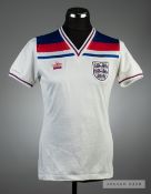 Phil Neal white England No.14 1982 World Cup jersey, by Admiral, short-sleeved with red and blue