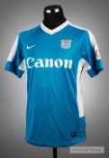 Jordi Tarres blue and white Kitchee SC No.18 jersey v Arsenal in the pre-season friendly in Hong