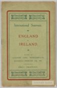 Programme for the England v Ireland international match played at Ayresome Park, Middlesbrough, 25th