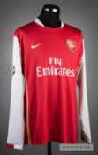 Kolo Toure red and white Arsenal No.5 home jersey v AC Milan in the UEFA Champions League at