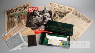 A large package of ephemera with tennis interest, including: The American Cricketer (1887), The