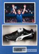 Kerry Dixon signed Puma football boot,  the black and white Puma boot signed in black marker pen,