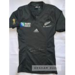 Dan Carter (NZ) signed New Zealand All Blacks 2015 World Cup replica jersey, signed to centre in