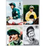 Collection of 26 signed photographs of many top Flat jockeys and trainers, in b&w or colour,