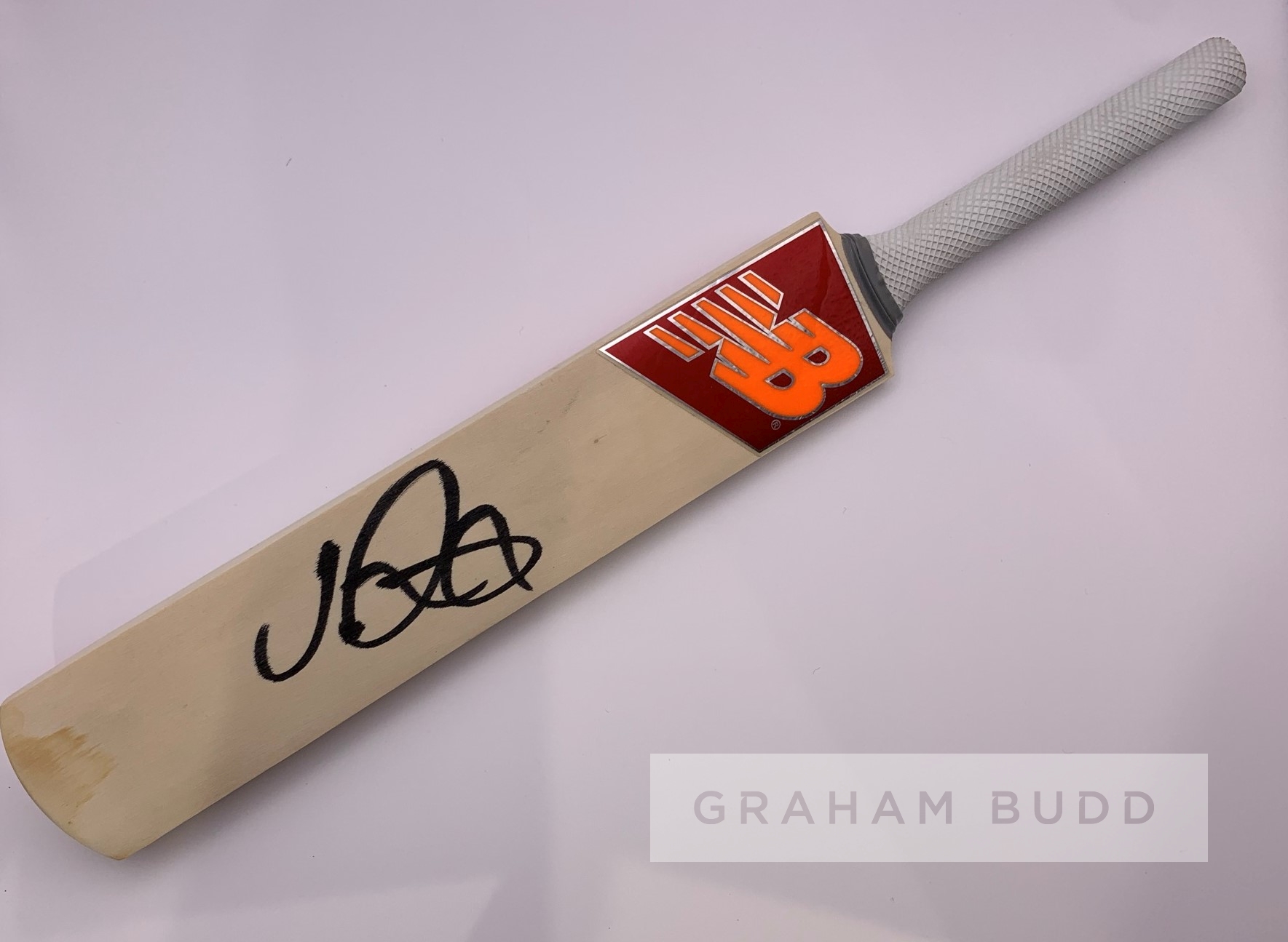 Joe Root (England) signed New Balance mini-bat and action photograph, colour photo 8 by 12in., - Image 2 of 2