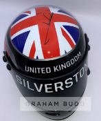 Mario Andretti (USA) signed half-scale British Grand Prix (Silverstone) F1 helmet, signed on