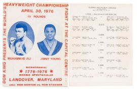 Official programme for the Muhammad Ali v Jimmy Young fight at the Capital Centre, Landover,