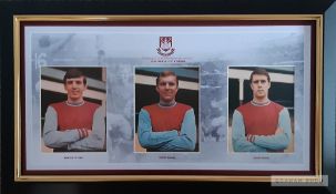 West Ham United and England 1966 World Cup winners Bobby Moore, Geoff Hurst and Martin Peters signed