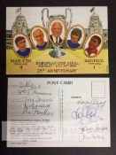 Manchester United 1968 European Cup winners fully-signed postcard, limited number edition 1325 of