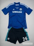 John Terry Signed blue Chelsea home replica jersey, season 2014-15, short-sleeved with club crest