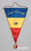 Official Romania F.A. pennant presented to the Football Association on the occasion of the World Cup