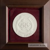 1964 Tokyo Olympic Games roundel plaster version of the dragon medal, of circular form with a dragon