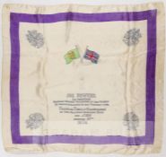 Boxing silk commemorating Joe Bowker's 1904 victory over Frankie Neil for the Bantamweight