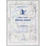 Signed boxing menu for 33rd Boxing Writers' Club Annual dinner, held at Grosvenor House on 18th