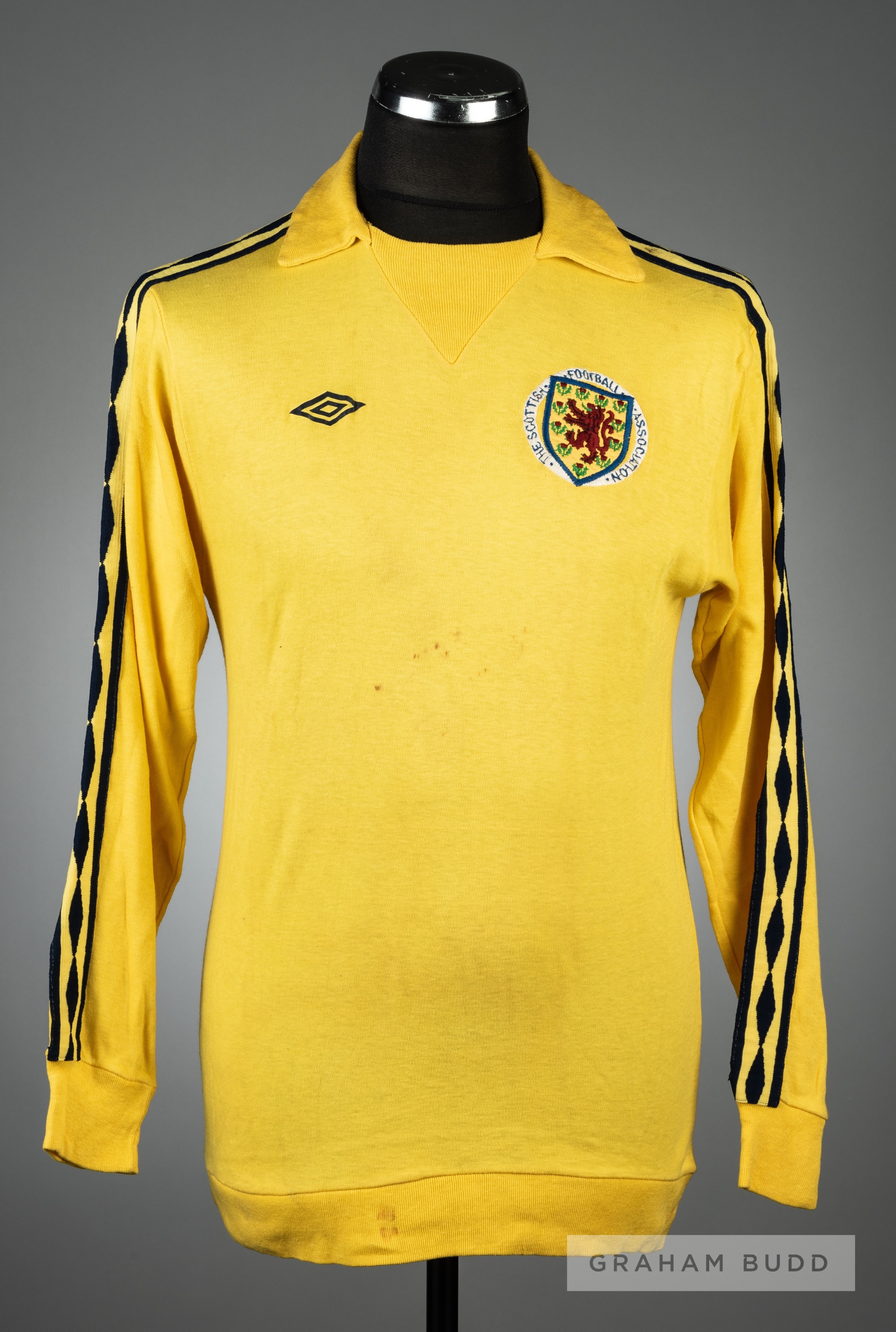 Hamilton Ferguson yellow Scotland U-21 No.1 goalkeeping jersey worn in the match v England U-21 in