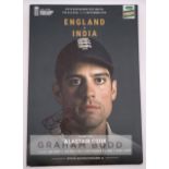 Sir Alastair Cook (England) signed programme from his final Test Match at the Oval, September