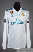 Cristiano Ronaldo white Real Madrid CF No.7 player issue jersey for the UEFA Champions League