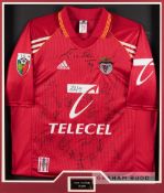 Mark Pembridge's team signed SL Benfica red home jersey, circa 1999, short-sleeved with LIGA