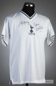 Ricky Villa and Ossie Ardiles signed white Tottenham Hotspur official retro 1981 FA Cup Final jersey