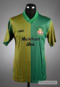 Green and gold Wrexham AFC No.8 away jersey season 1989-90, by Spall, short-sleeved, embroidered