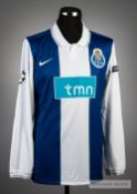 Cristian Sapunaru blue and white FC Porto No.21 jersey, UEFA Champions League 2009-10, long-sleeved,