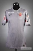 Marc-Aurele Caillard grey AS Monaco No.40 goalkeeper jersey v Arsenal in the Emirates Cup at