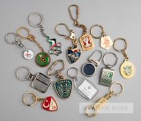 Collection of keg rings relating to various Football Associations given as gifts to English