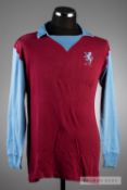 Claret and blue Aston Villa No.8 home jersey circa 1971, by Umbro, long-sleeved, embroidered club