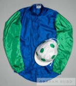 Racing colours of the champion National Hunt owner the late David Johnson circa 2004, royal blue,