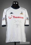 Stephen Carr signed white Tottenham Hotspur No.2 home jersey, season 2003-04, short-sleeved, with