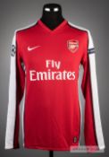 Gael Clichy red and white Arsenal No.22 home jersey v FC Porto in the UEFA Champions League at