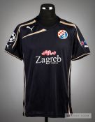 Jozo Simunovic navy and gold Dinamo Zagreb No.5 jersey, UEFA Champions League 2015-16, short-