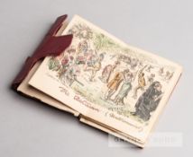 An 1877 tennis-themed, red leather bound, Punch’s Pocket Diary for 1877, featuring a rare hand-